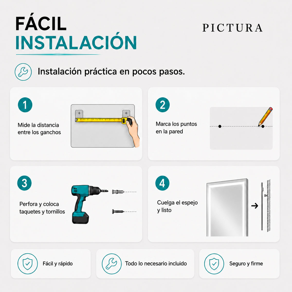 Espejo Luz Led Premium
